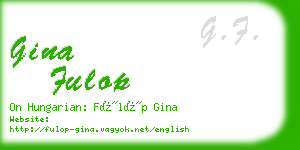gina fulop business card